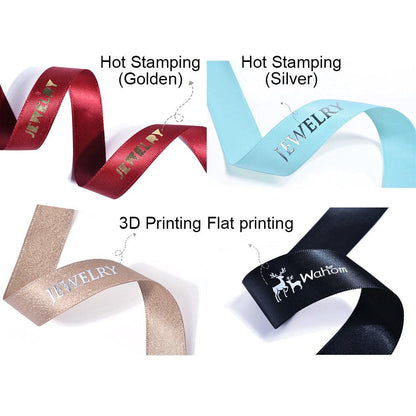 100 Yards Personalized Printed Polyester Satin Ribbon | Custom Logo, Wedding, Birthday - Wholesale Customized Store